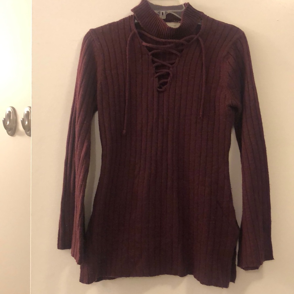 Tunic length sweater